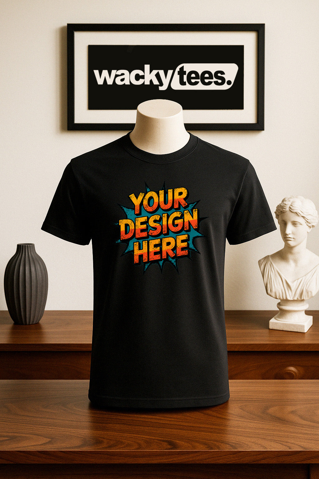 Your Custom Design - Logo - Portrait - Text - Artwork Digitally Printed Premium Graphic Tee Shirt
